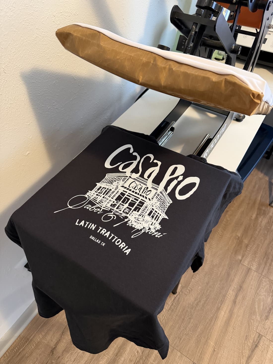 Casa Pio restaurant custom DTF t-shirt