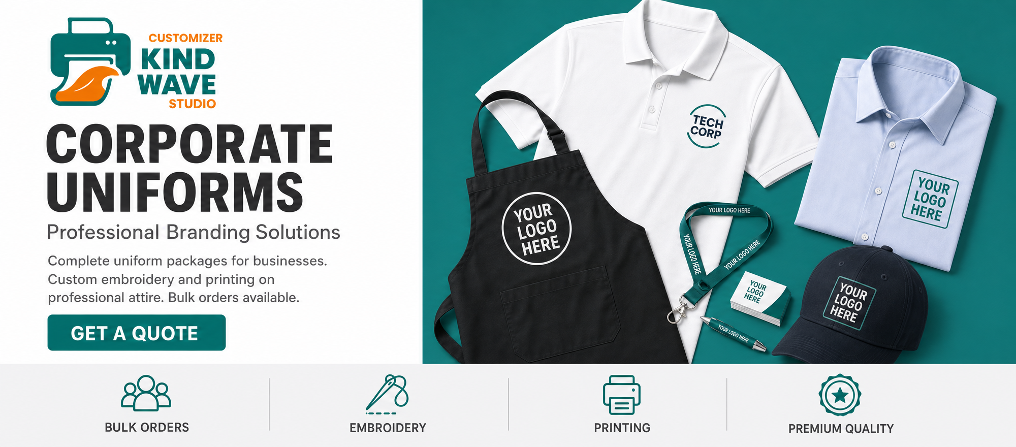Kind Wave Studio — Corporate Uniforms, professional branding solutions for business apparel