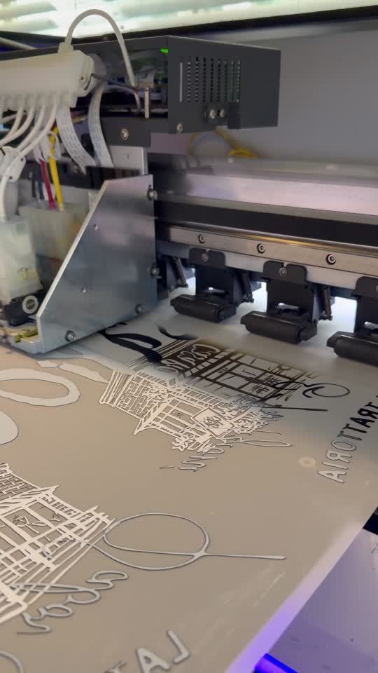 Our DTF printer bringing a custom design to life